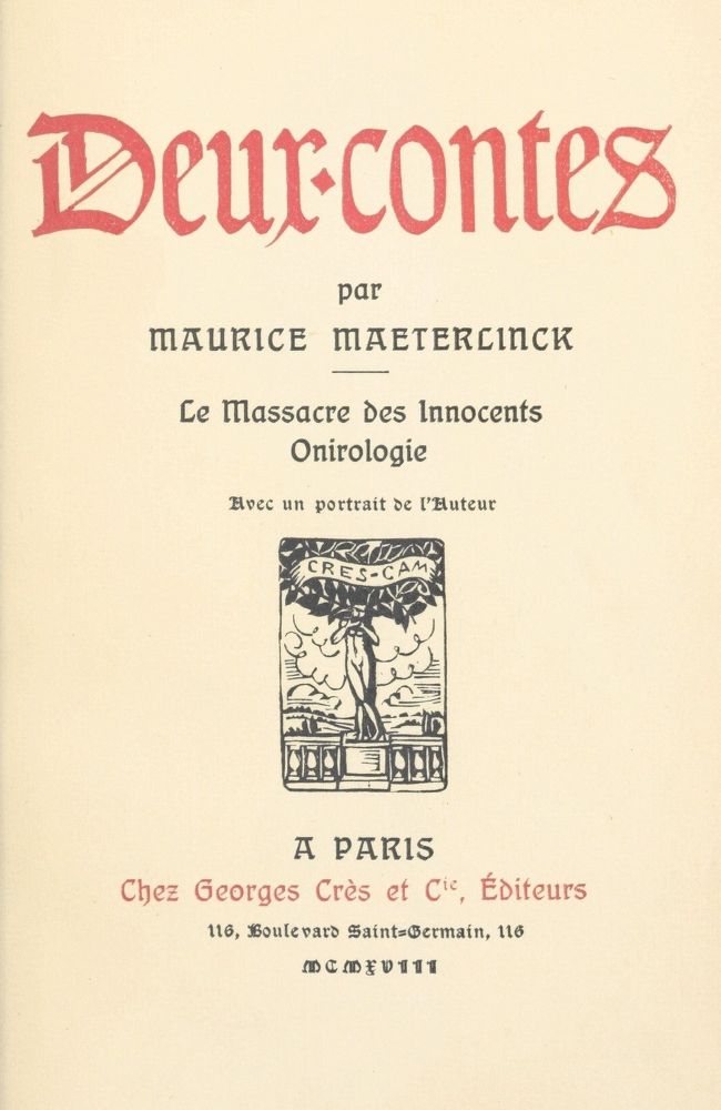 Deux contes: Le massacre des Innocents; Onirologie.