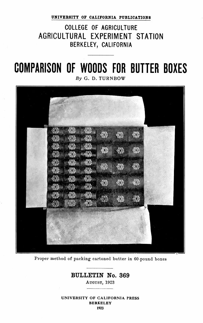 Comparison of Woods for Butter Boxes