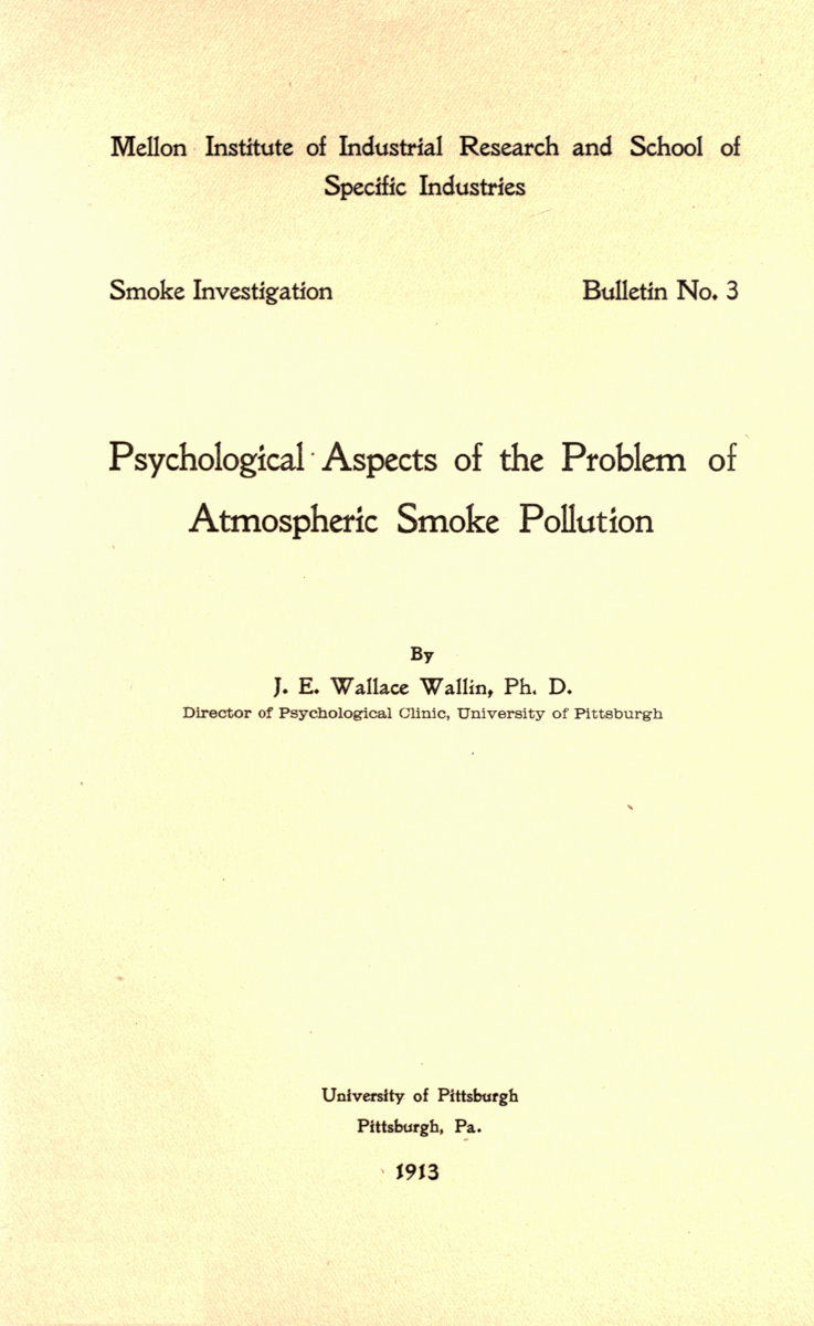 Psychological Aspects of the Problem of Atmospheric Smoke Pollution