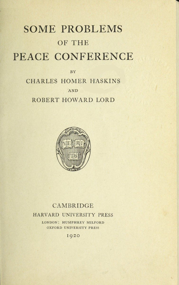 Some Problems of the Peace Conference