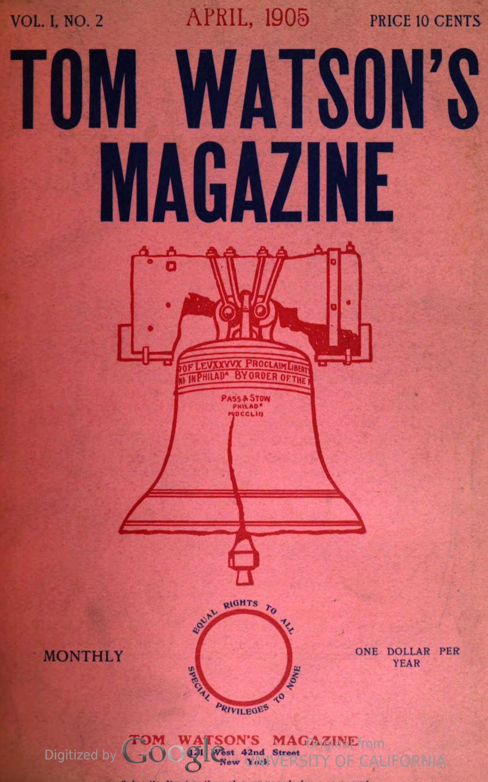 Tom Watson's Magazine, Vol. I, No. 2, April 1905