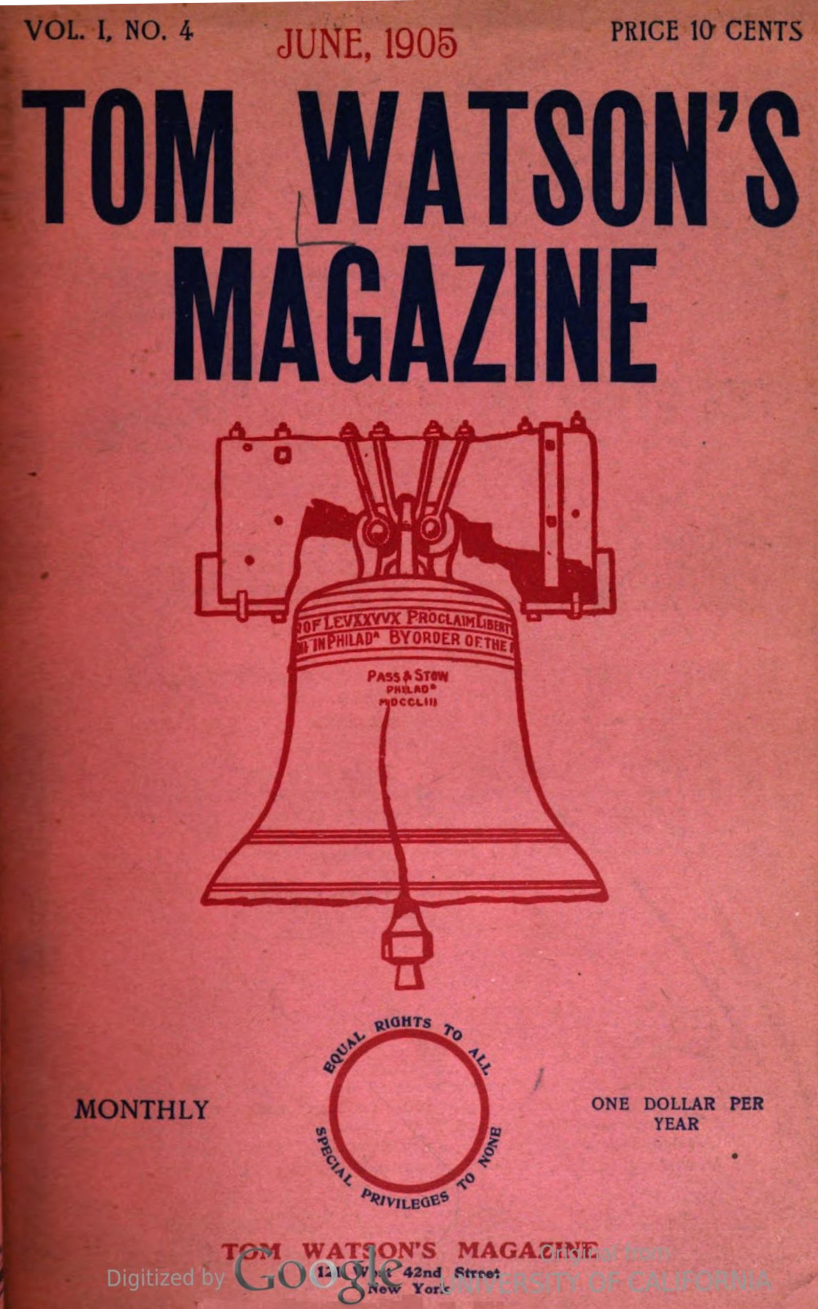 Tom Watson's Magazine, Vol. I, No. 4, June 1905