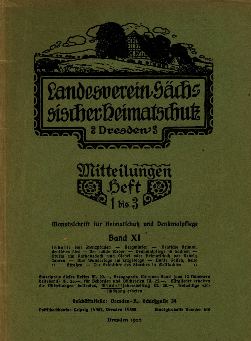Landesverein Sächsischer Heimatschutz — Mitteilungen Band XI, Heft 1-3