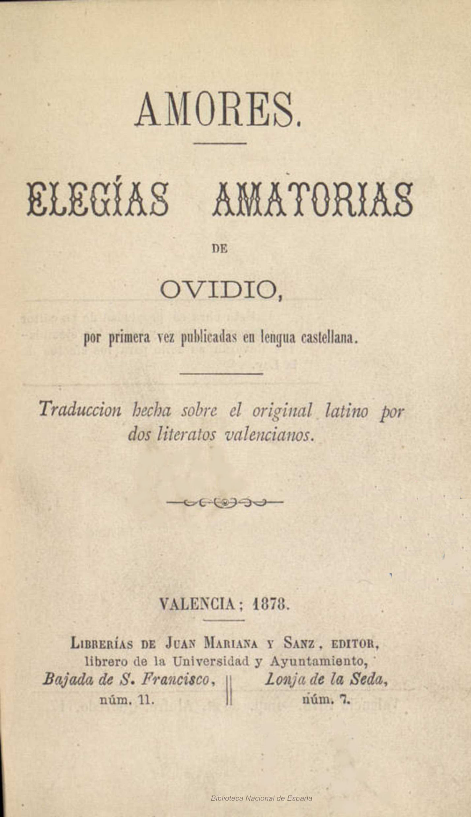 Amores: elegías amatorias