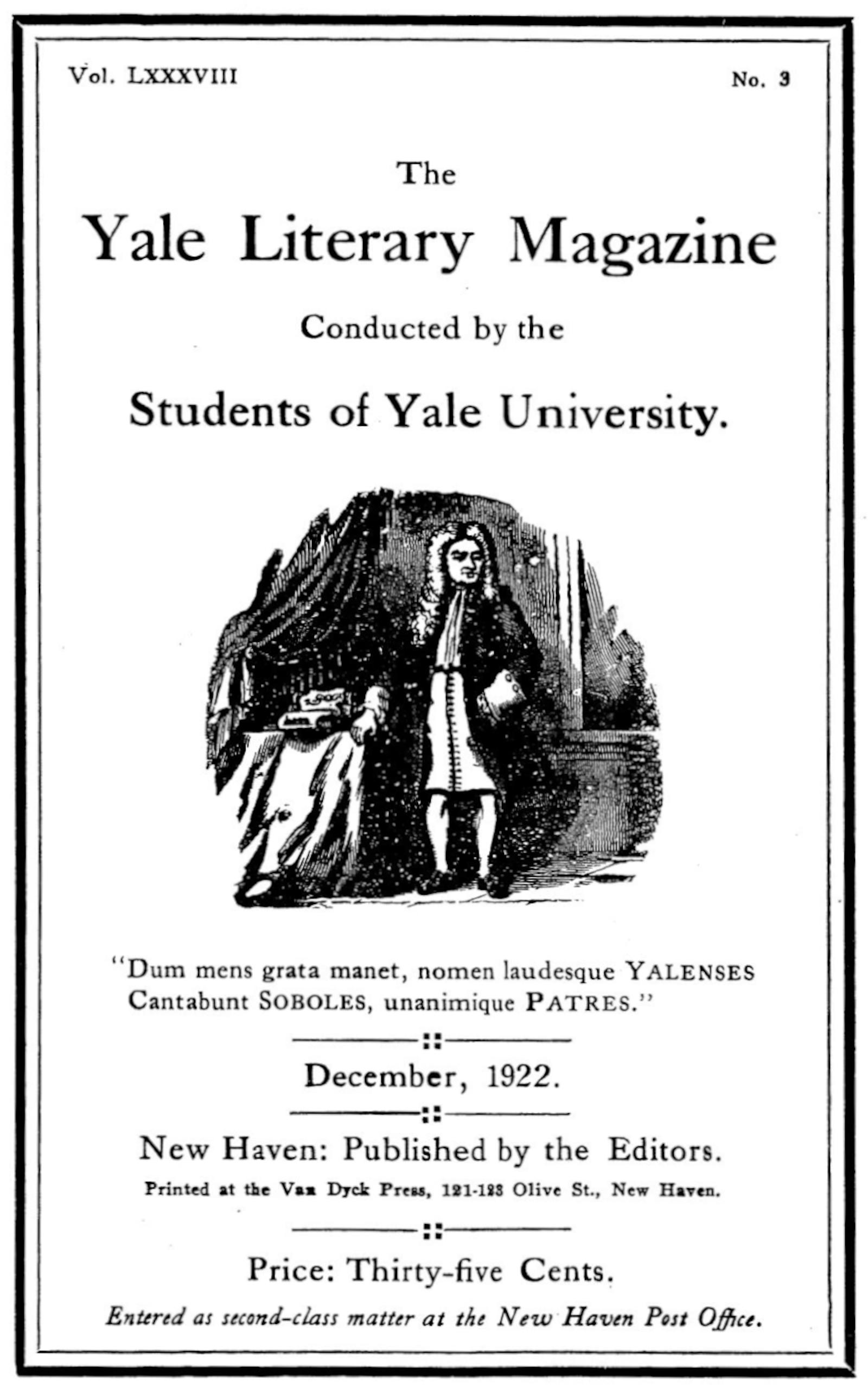 The Yale Literary Magazine (Vol. LXXXVIII, No. 3, December 1922)