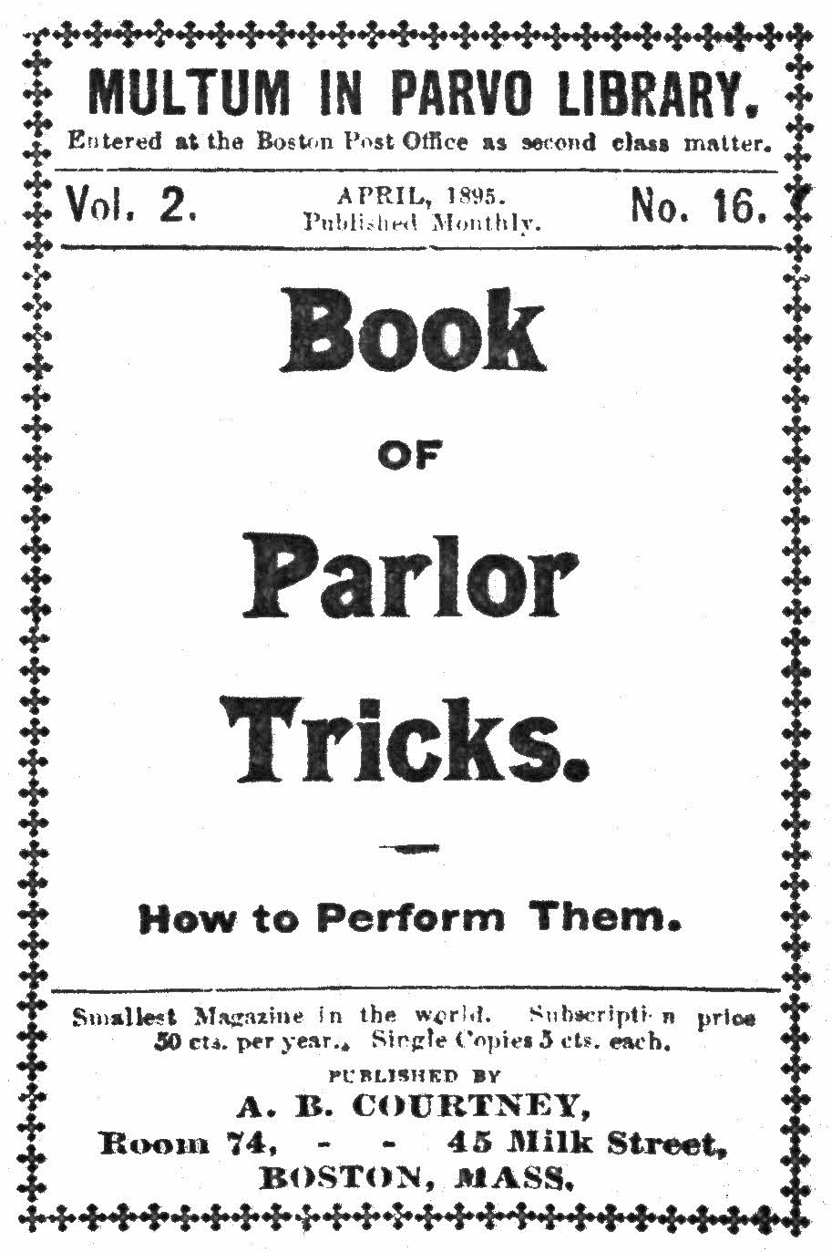 Book of parlor tricks: How to perform them