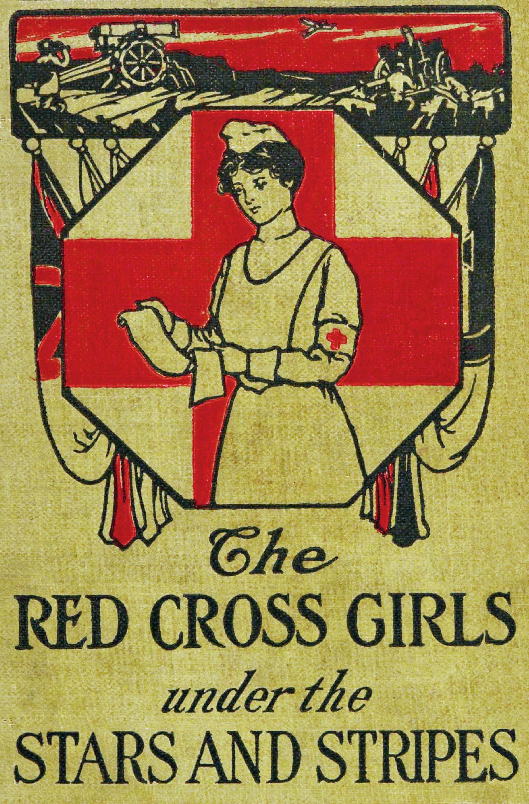 The Red Cross girls with the Stars and Stripes