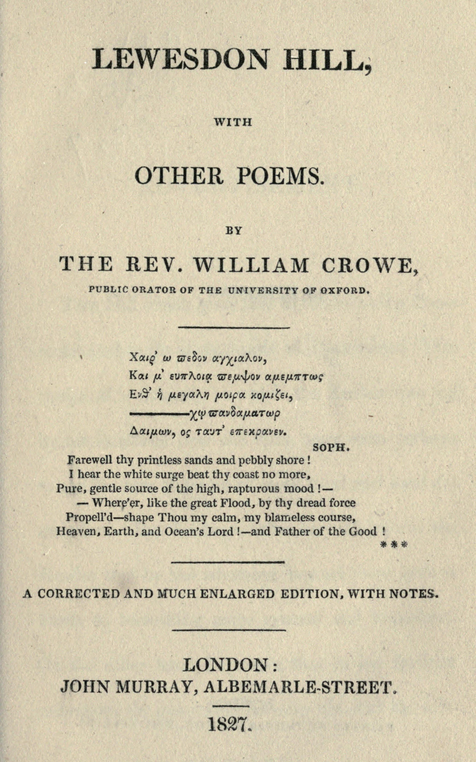 Lewesdon Hill, with other poems