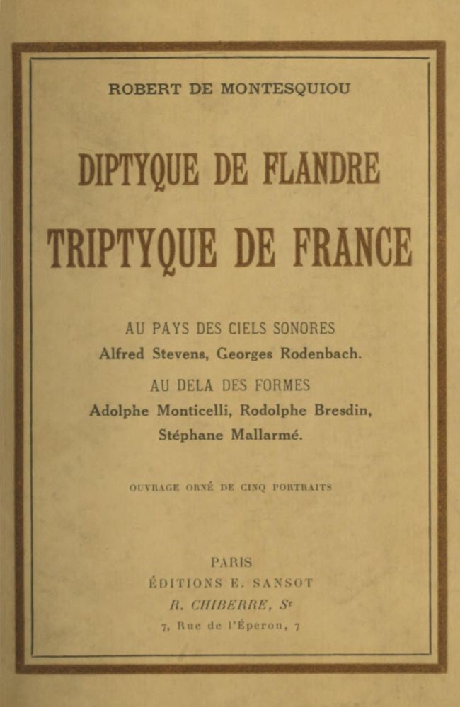 Diptyque de Flandre, triptyque de France&#10;le peintre aux billets, le pasteur de cygnes, le broyeur de fleurs, l'inextricable graveur, la porte ouverte au jardin fermé du roi