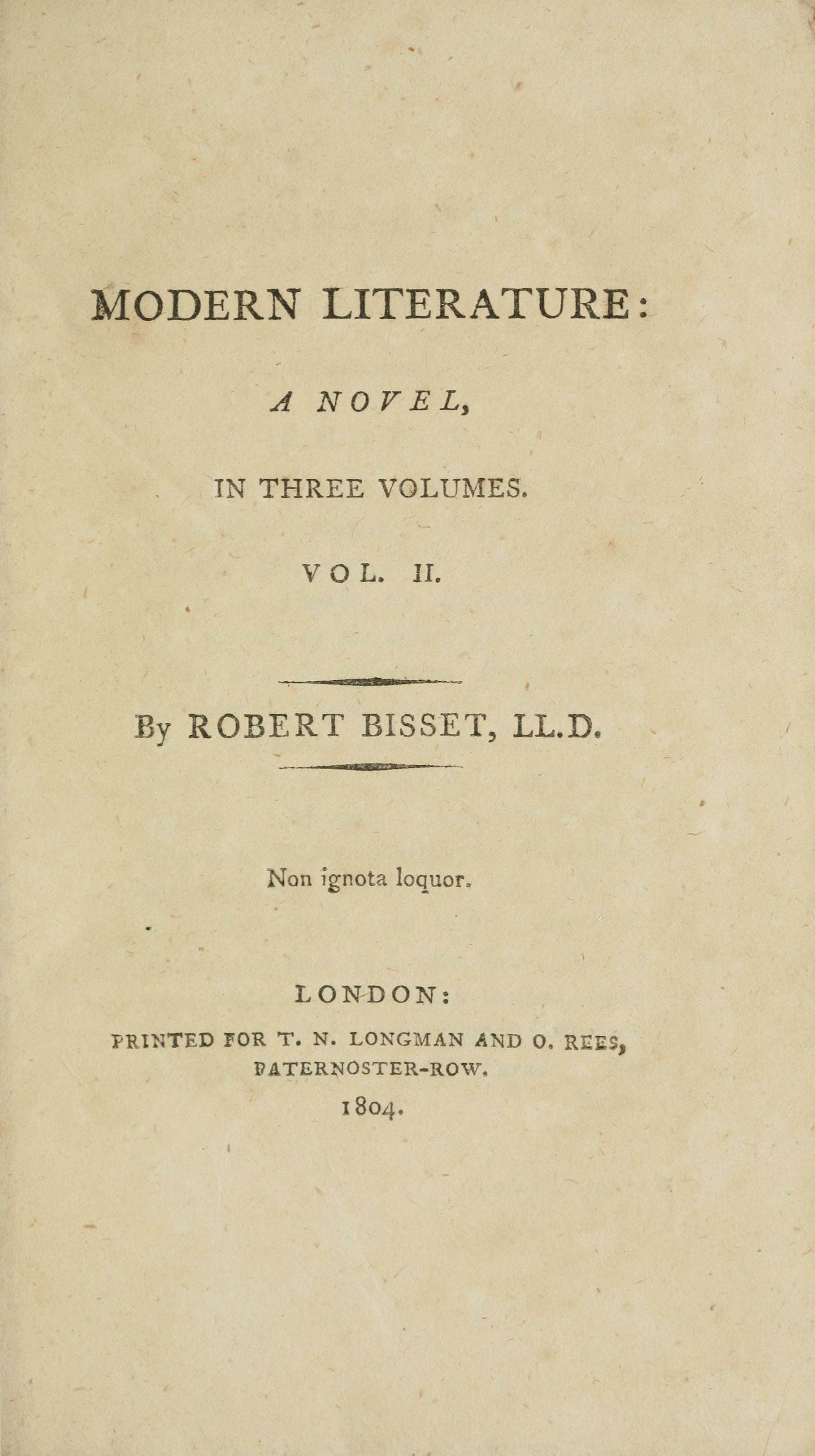 Modern literature: a novel, Volume 2 (of 3)