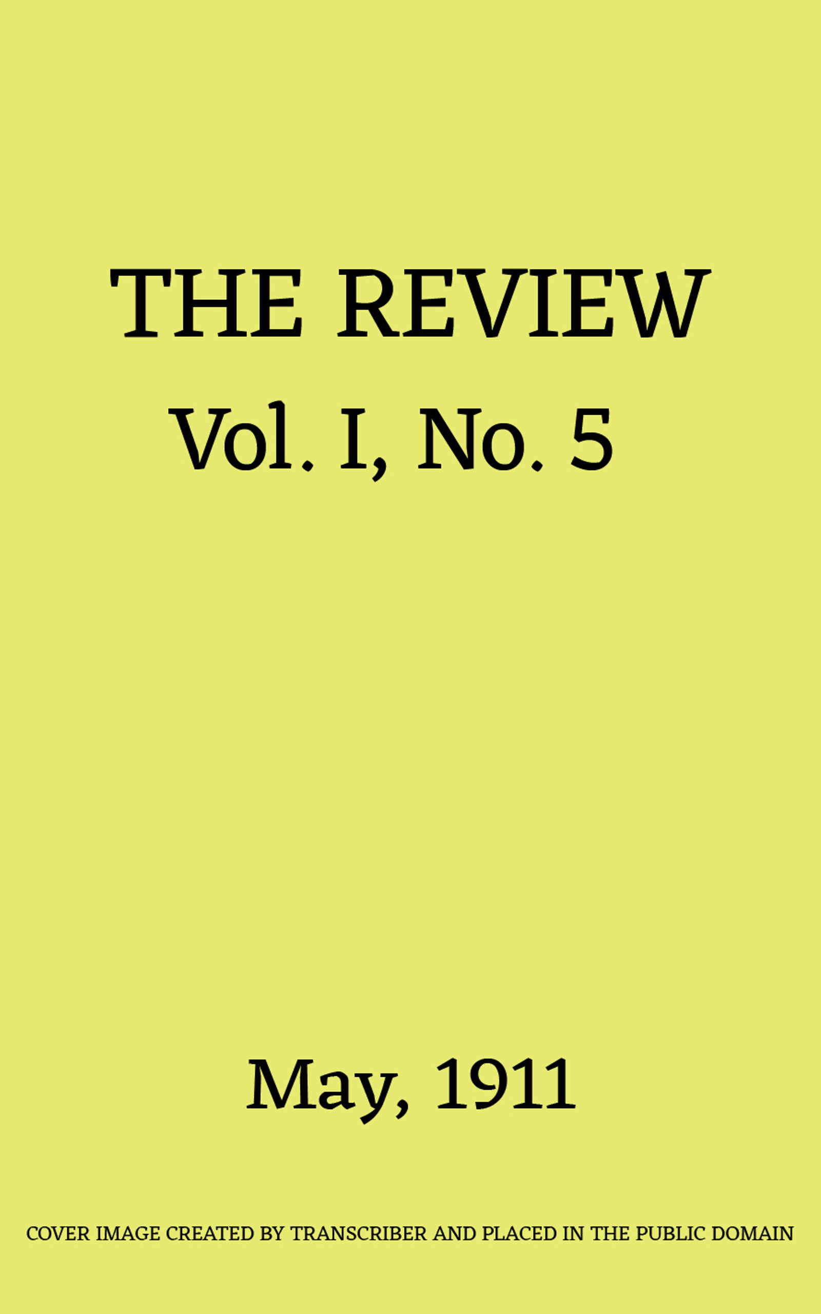 İnceleme, Cilt. 1, No. 5, Mayıs 1911