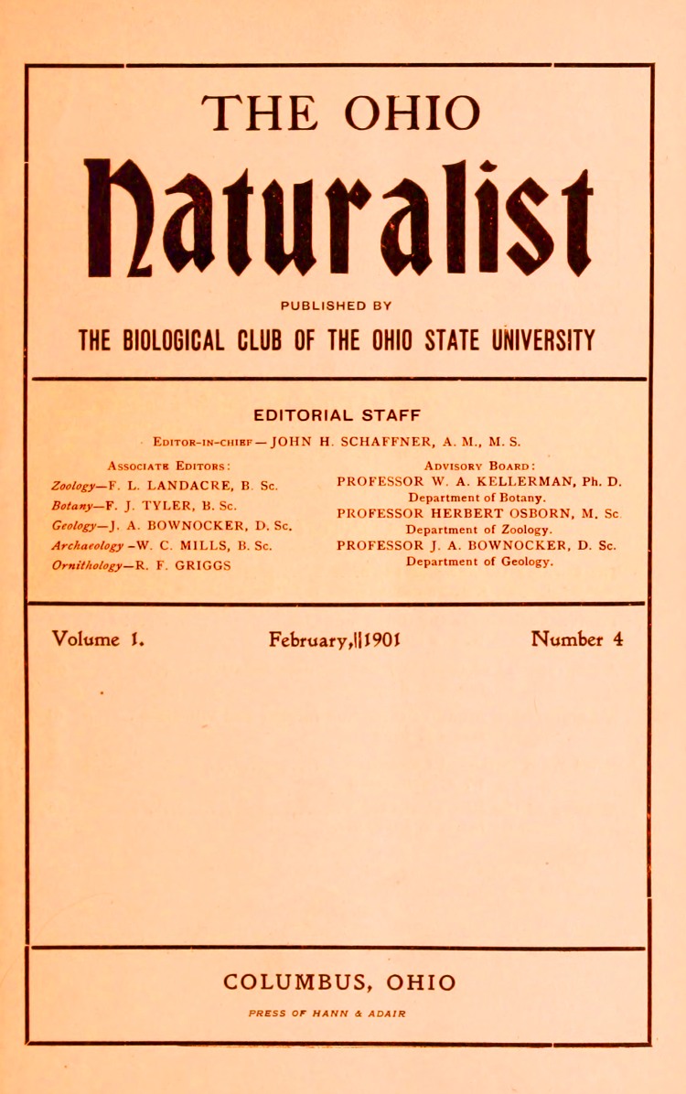 The Ohio naturalist, Vol. 1, No. 4, February 1901