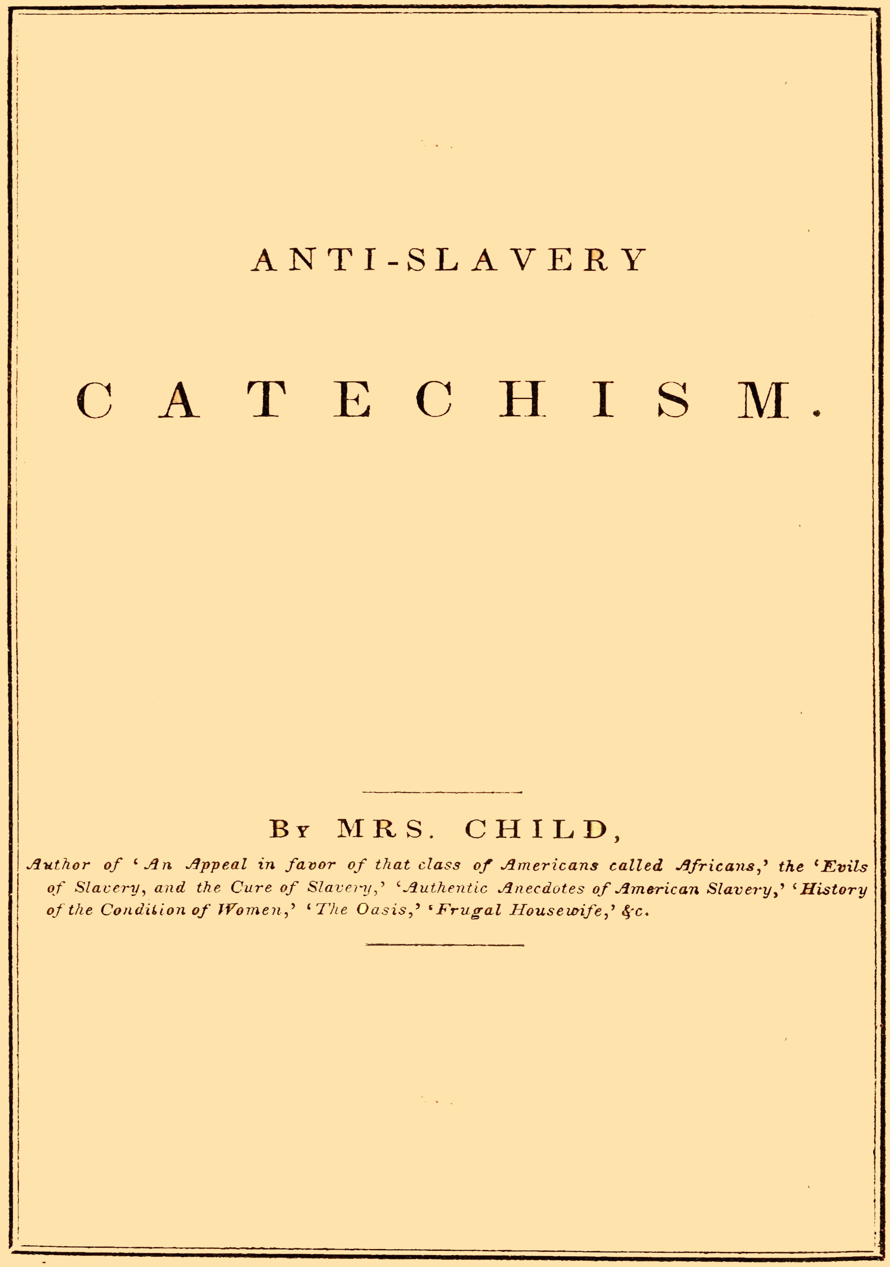 Anti-slavery catechism