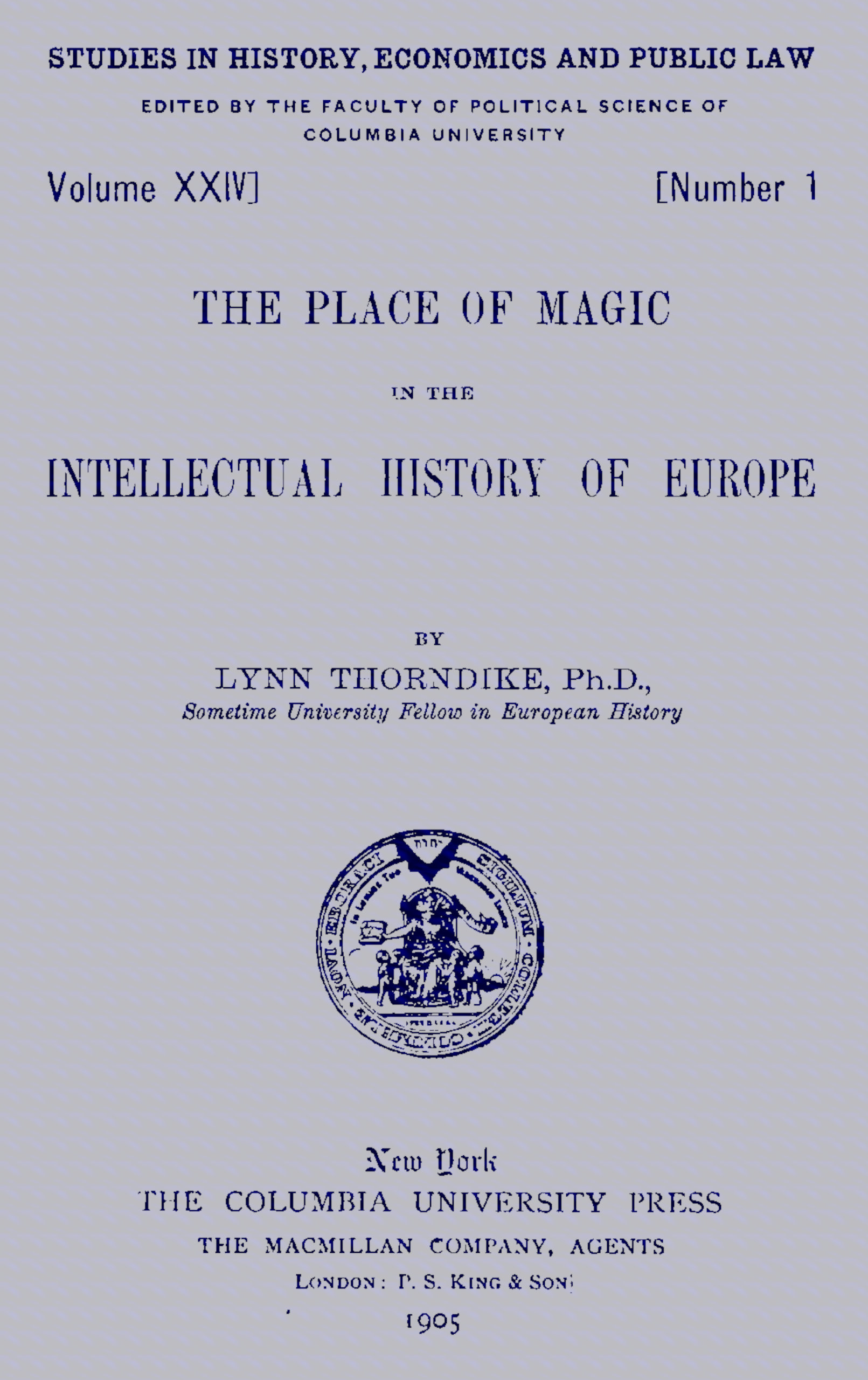 The place of magic in the intellectual history of Europe