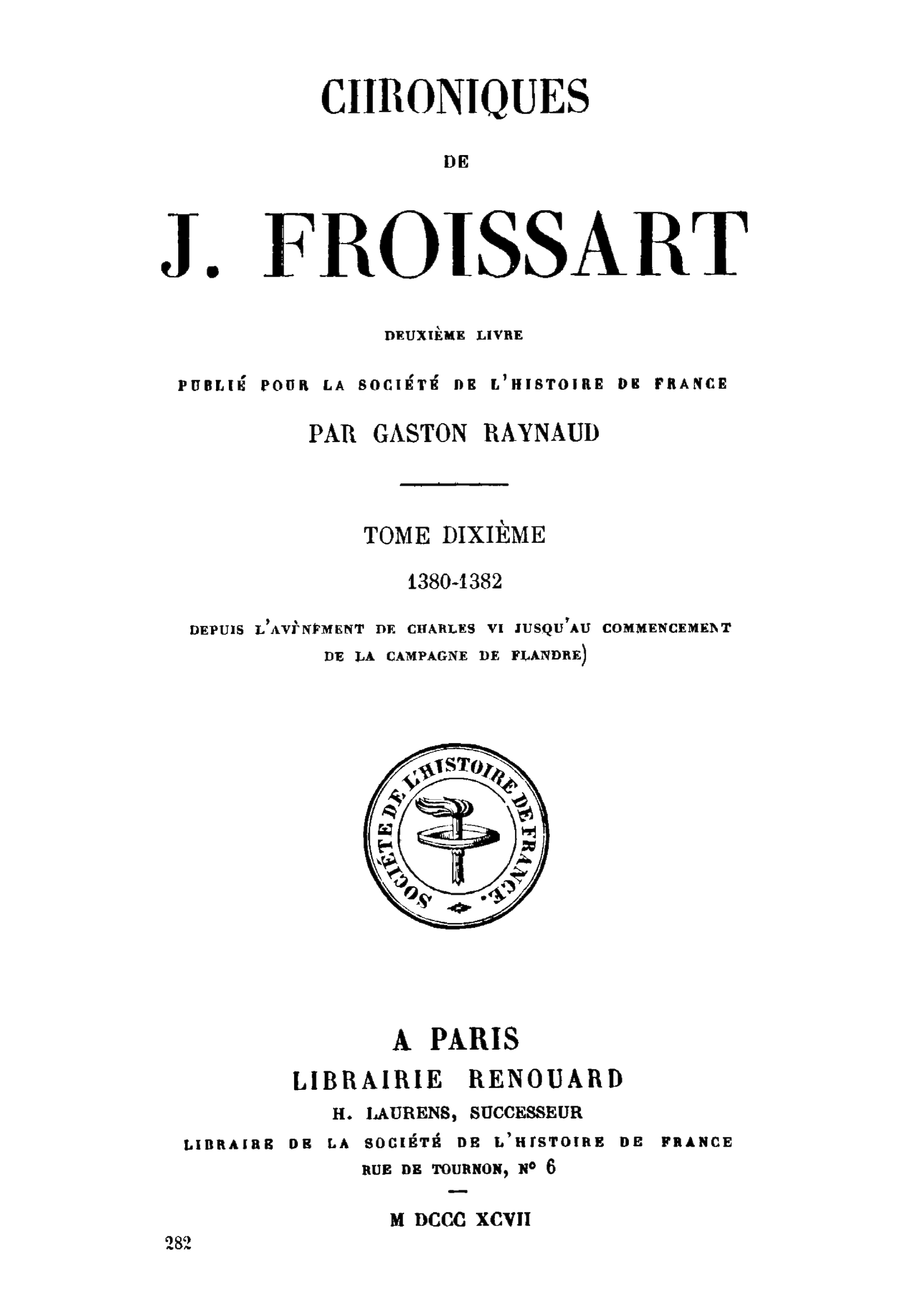 Chroniques de J. Froissart, tome 10/13