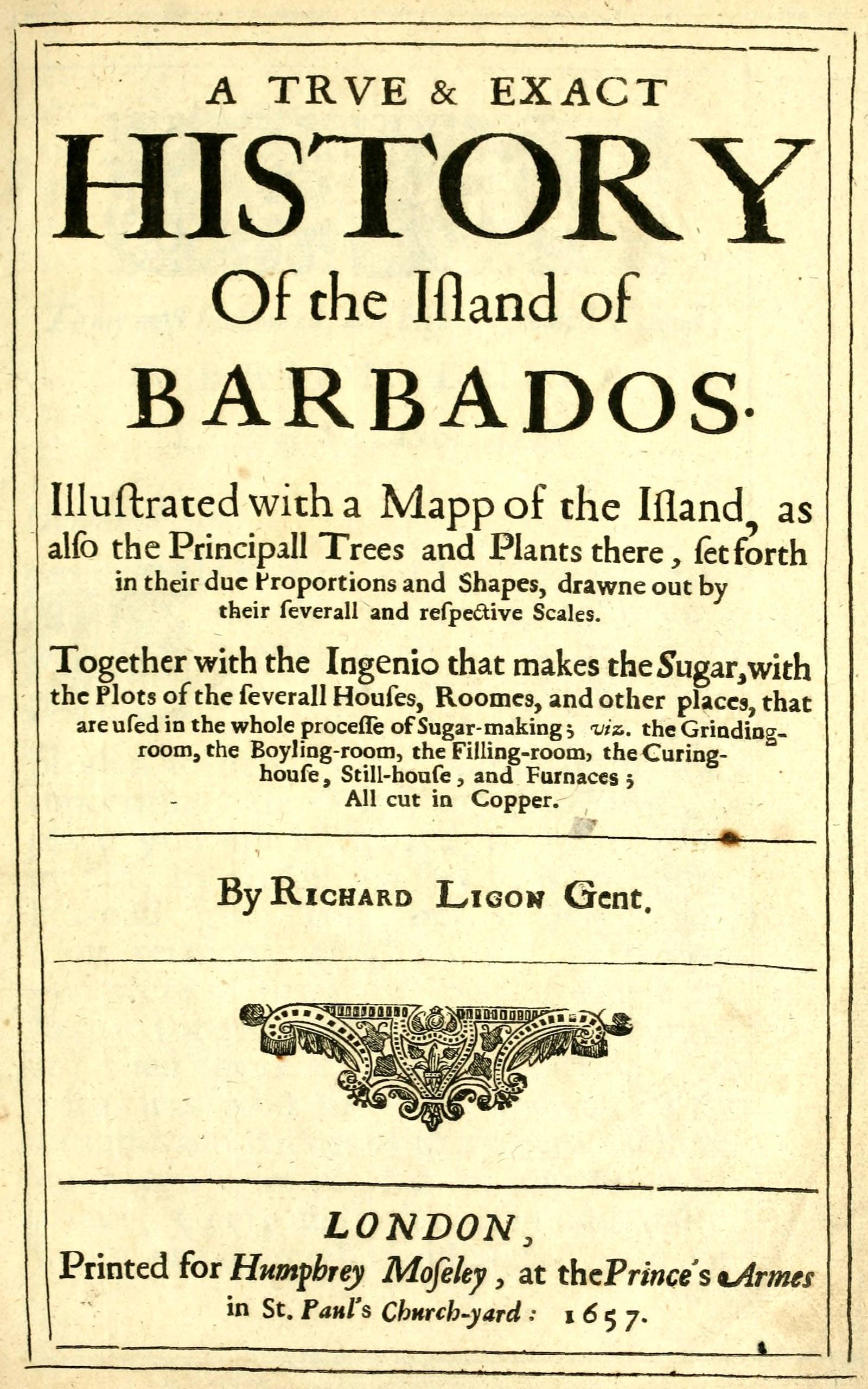 A true & exact history of the island of Barbados