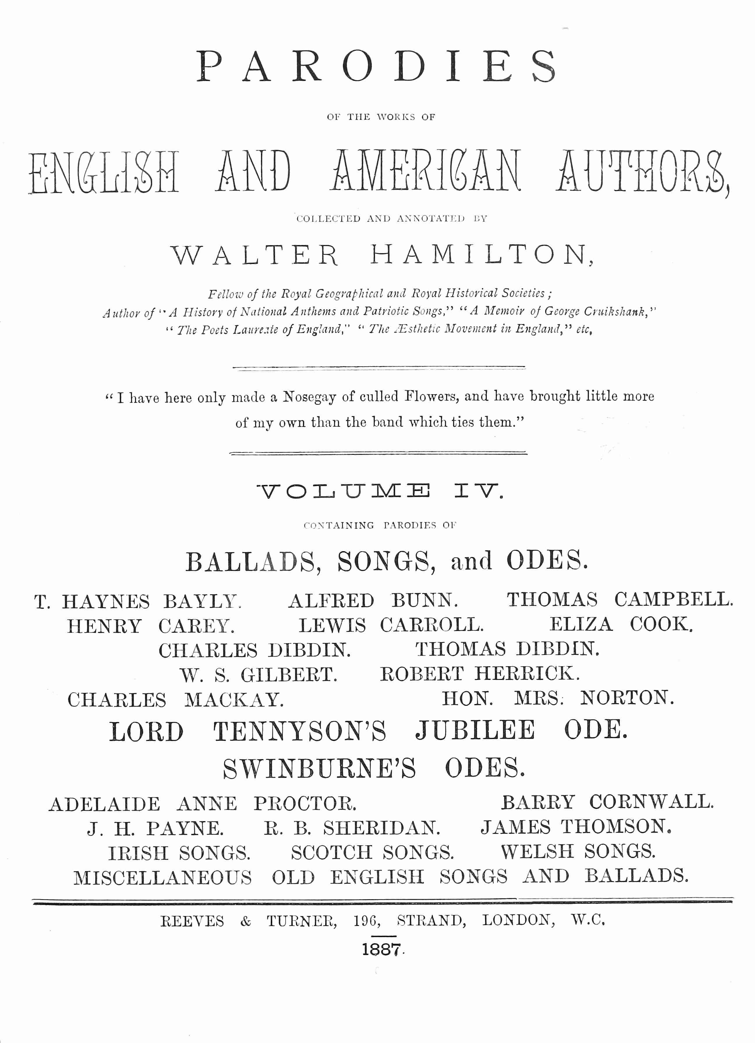 Parodies of the works of English & American authors, vol. IV