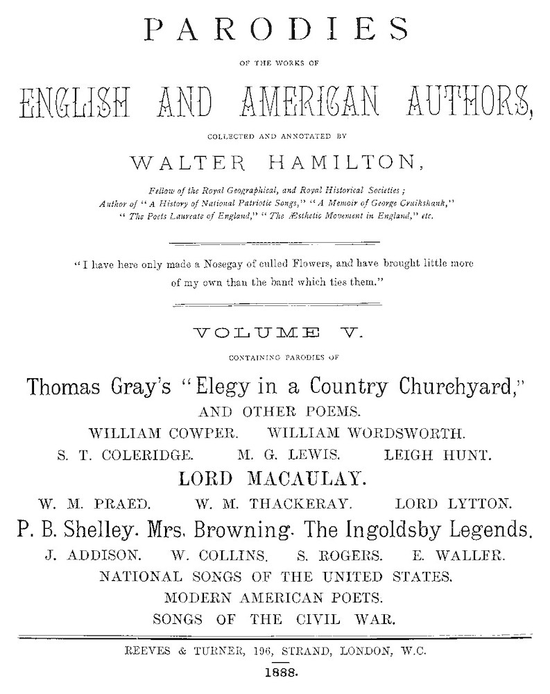 Parodies of the works of English & American authors, vol. V