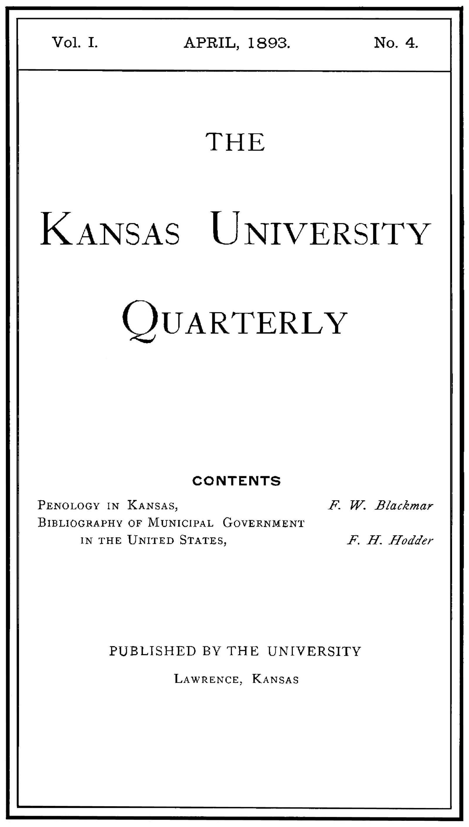 The Kansas University Quarterly