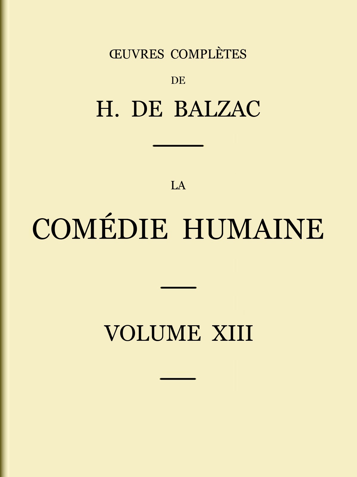 La Comédie humaine - Volume 13