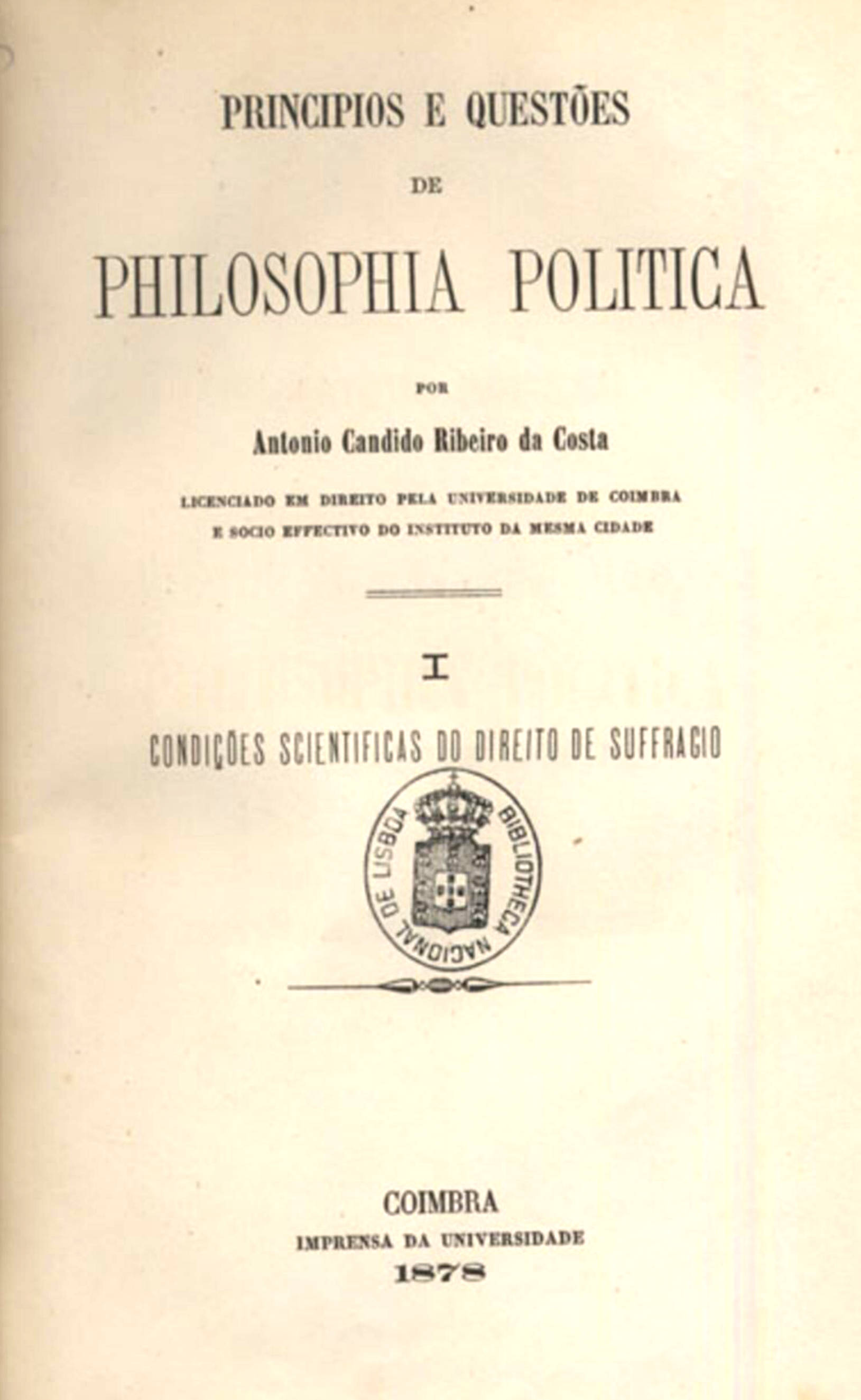 Principios e questões de philosophia politica (Vol. 1 of 2)