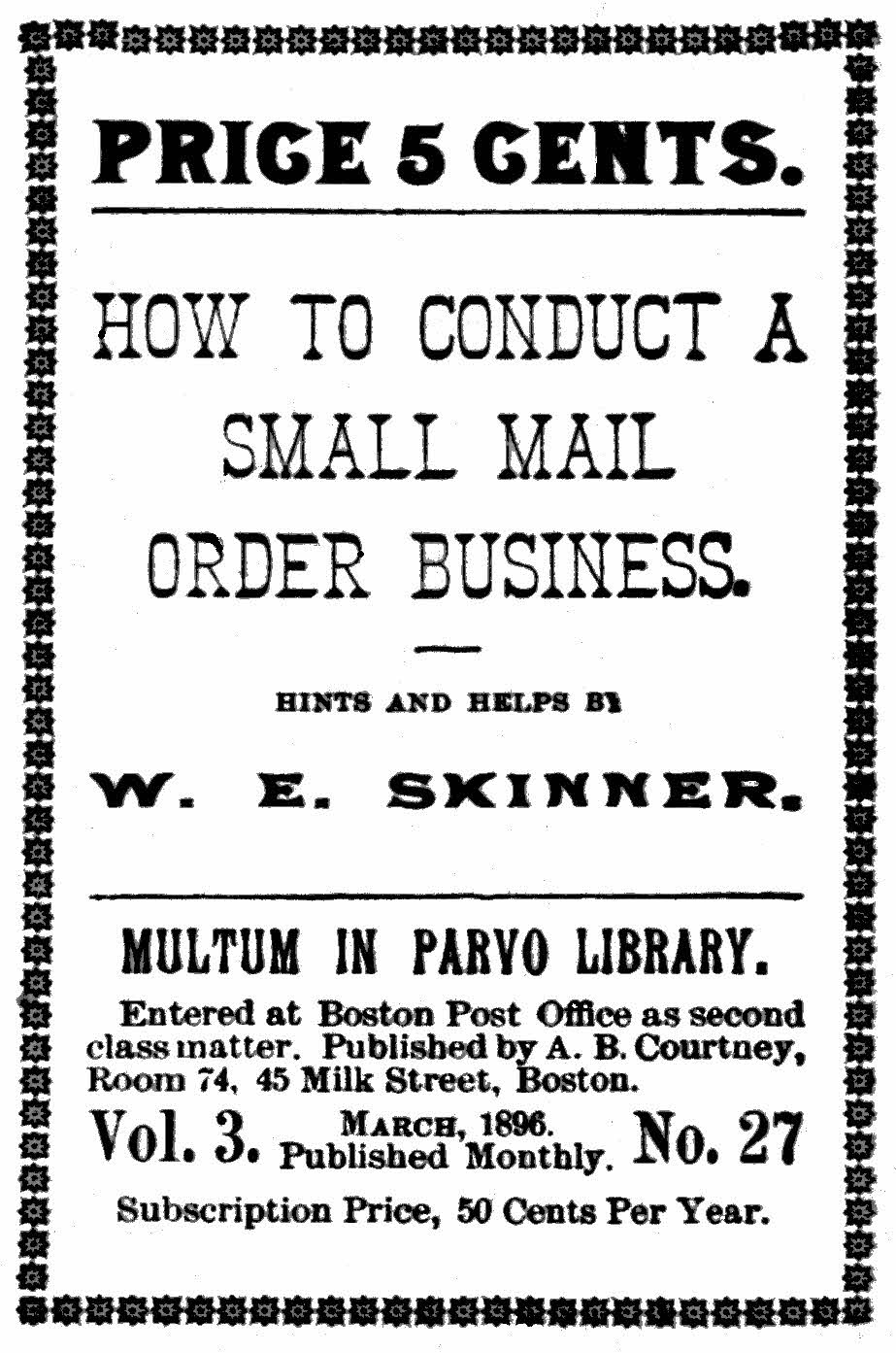 How to conduct a small mail order business