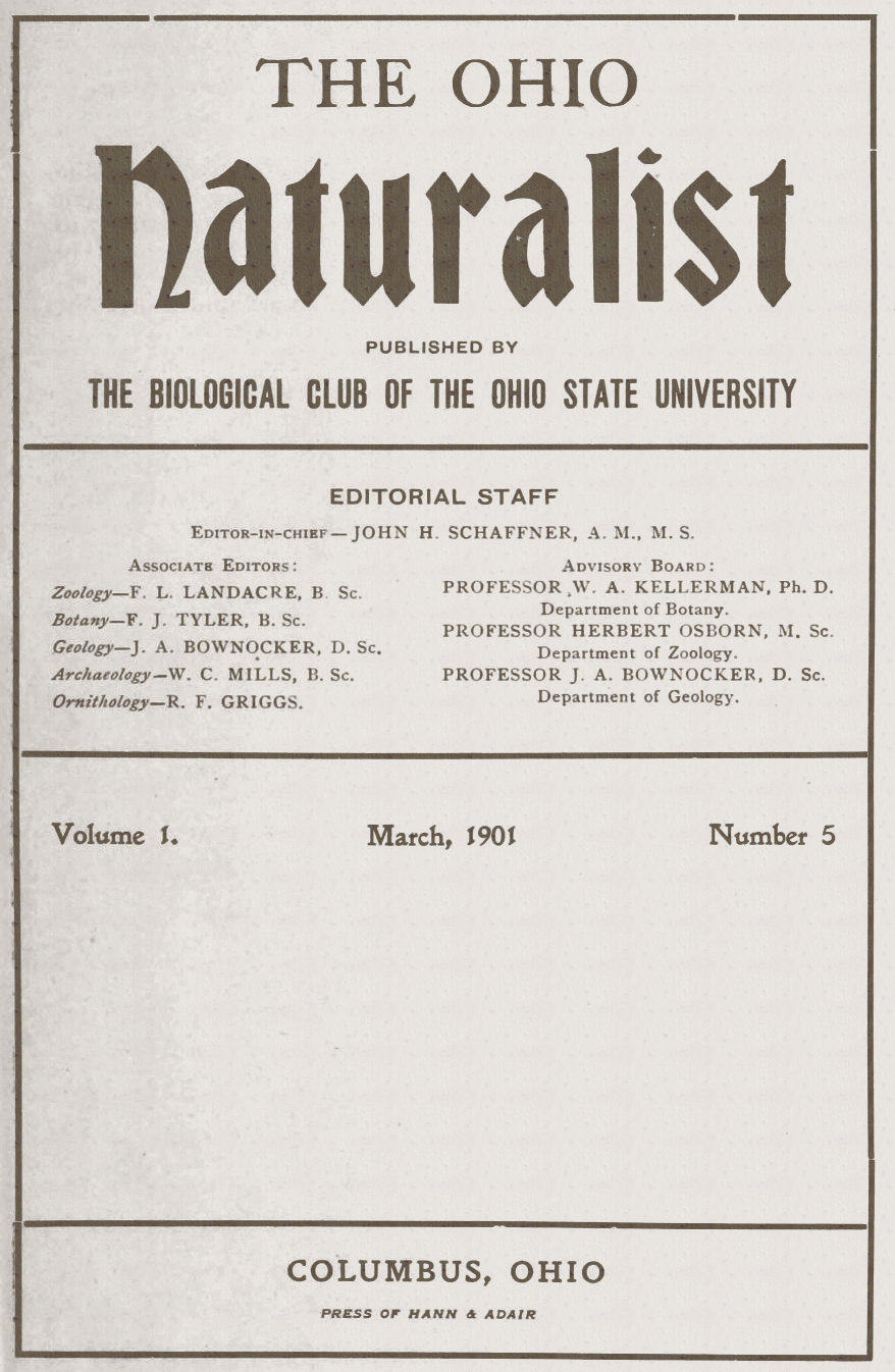 The Ohio Naturalist, Vol. 1, No. 5, March, 1901