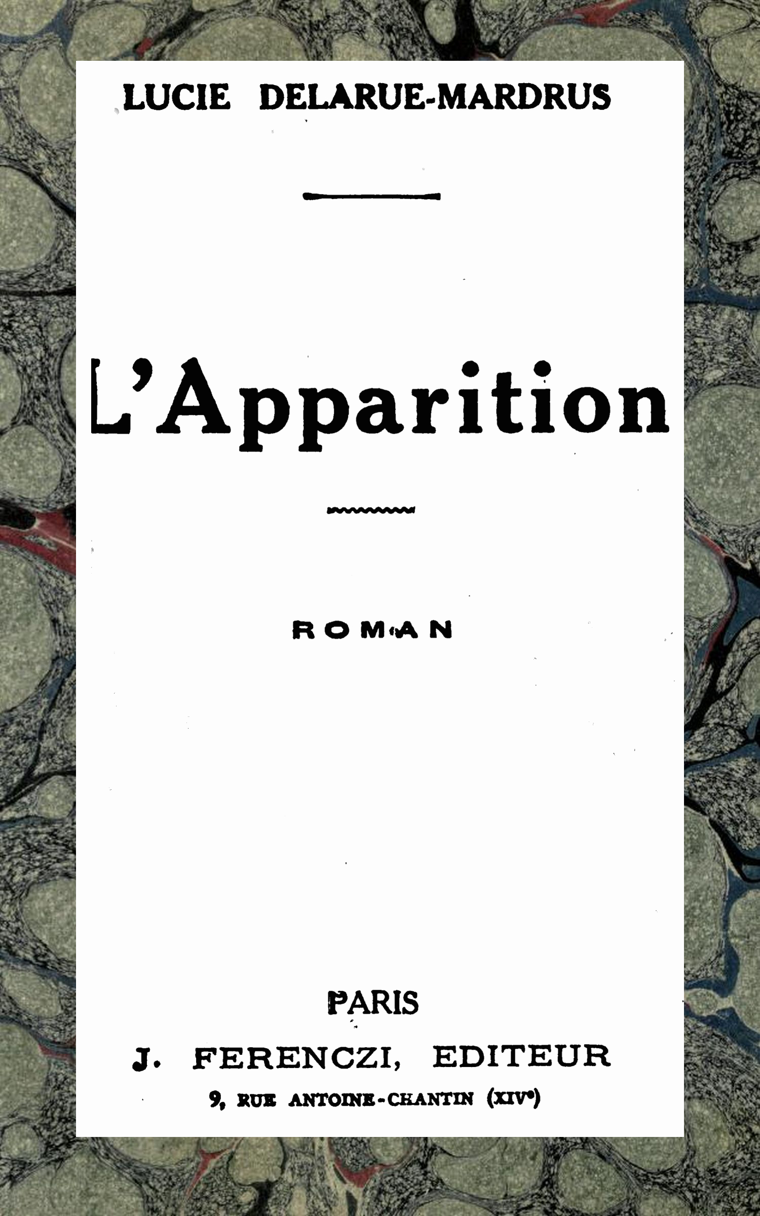 L'apparition : roman