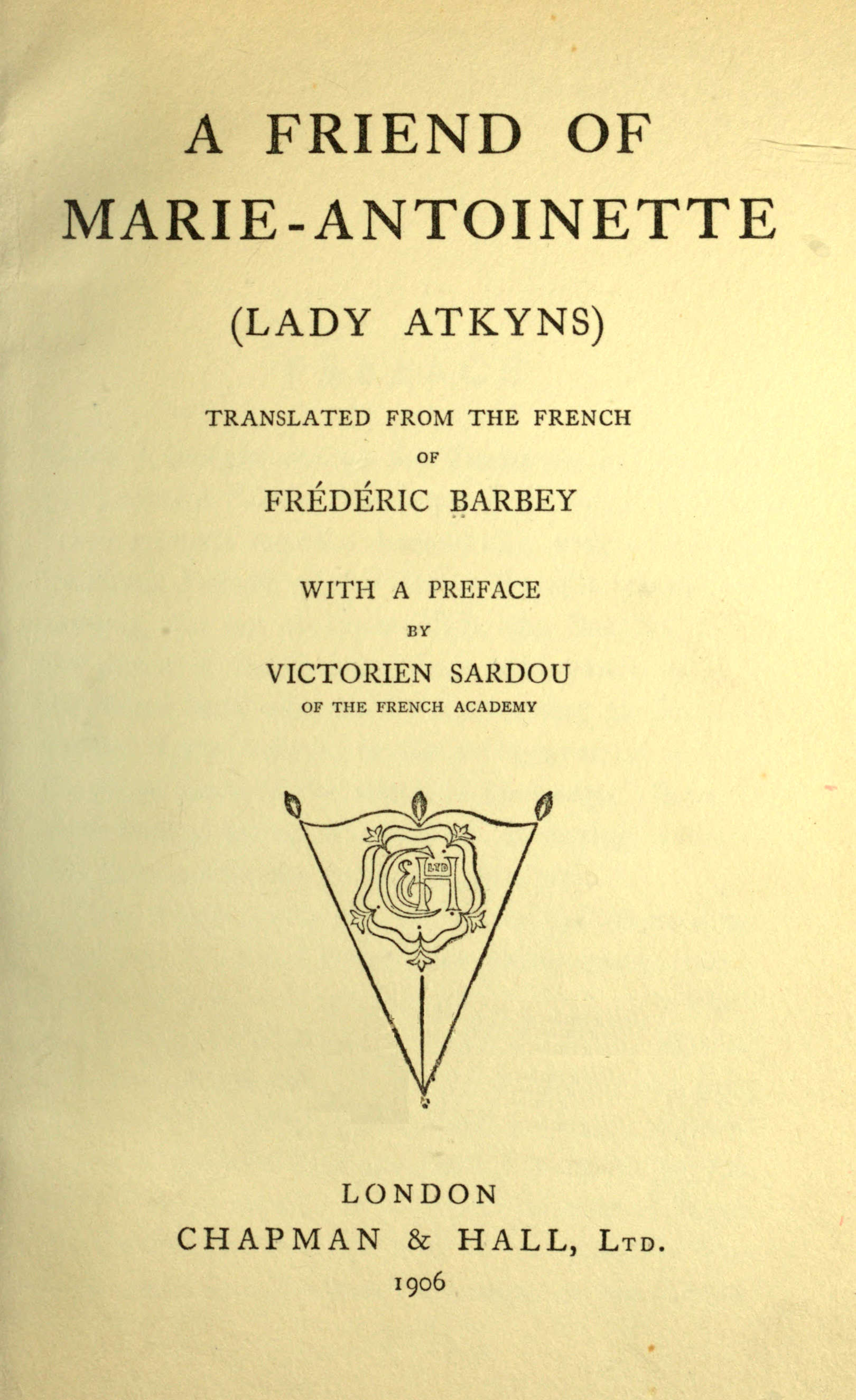 A friend of Marie-Antoinette (Lady Atkyns)