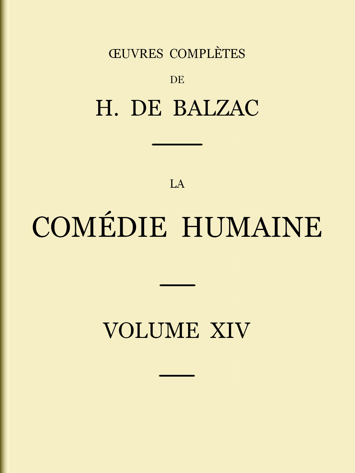 La Comédie humaine - Volume 14